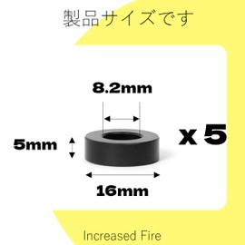 Increased Fire POM Spacers M8 (8.2 mm ID) x 16 mm OD x 0.2 inch (5 mm) Nonconductive Spacers Set of 5 Round Spacers Screw Standoffs Rust Proof