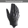Harssidanzar Mens Full Finger Goatskin Leather Touchscreen Motorcycle Gloves GM028E