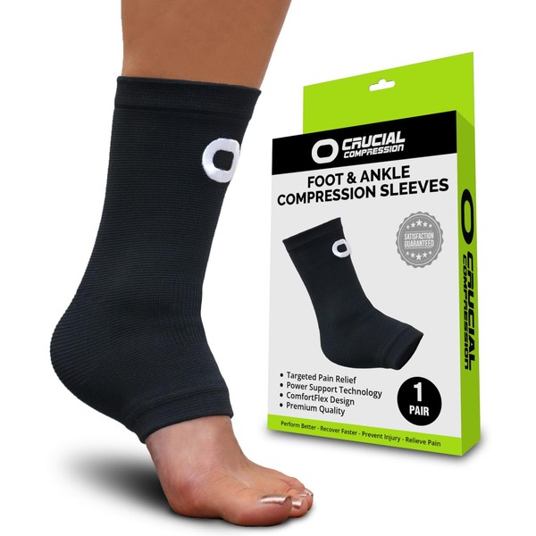 Ankle Brace Compression Sleeve for Men & Women (1 Pair)