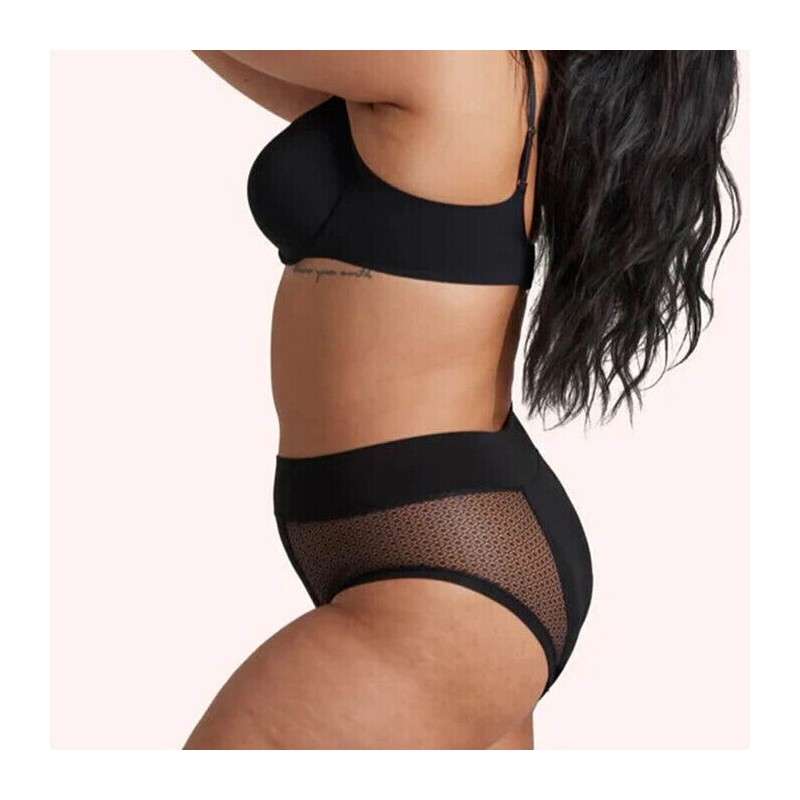 Love Luna Luxe Geo Mesh Full Brief, Black / Size