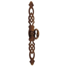 Vintage Hardware Cabinet Dresser Drawer Pull KNOB Mock Key Backplate Antique Brass 1704