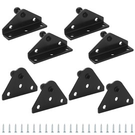 ZUQIAN 10MM Ball Stud Mounting Bracket, Gas Strut Mounting Brackets for Gas Shock Spring Strut Prop Lift Support, 4pcs L-Type, 4pcs Flat-Type and Screws, Black