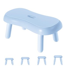 Toilet Stool Squat Adult, Poop Stool for Bathroom with Non-Slip Design, Adjustable Height from 6.7 to 9 inches (Blue)