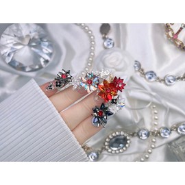  1122 Gorgeous Autumn Flower Nails Nail Queen Handmade Nail Tips ✨ - Long Oval /  1122화려한가을꽃네일네일퀸 수제네일팁 ✨ - 롱오발