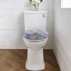 Dragonfly Toilet Seat Covers for Bathroom Polyester Fabric Soft and Breathable Toilet Lid Cover Polyester Fabric Universal for Most Toilet Bowl Lids