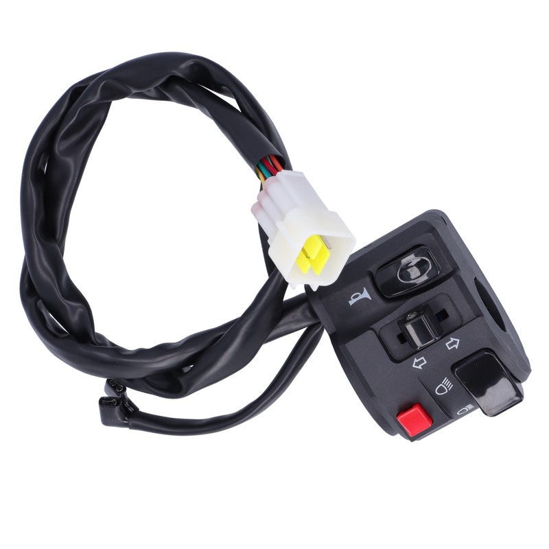 7/8in Motorcycle Handlebar Switch Horn Button Headlight Turn Signal Fog