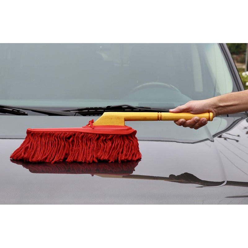 The Original California Car Duster Wood Handle Duster, Red