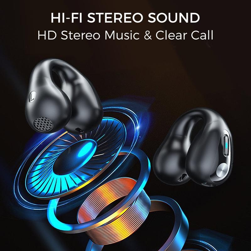 ALPHA DIGITAL Wireless Ear Clip Bone Conduction Earbuds - Color: