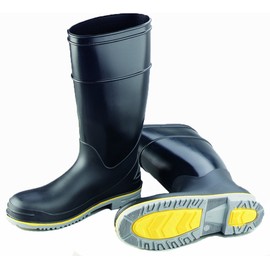 ONGUARD 89904 Polyblend PVC Flex 3 Men's Plain Toe KneeBoots with Power-Lug Outsole, 16" Height, Size 5