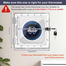 Thermostatic Protection, Thermostat Guard with Key, 12 x 14.3 x 4.5 cm Thermostat Lock Box, Transparent Thermostat Cover, Acrylic Thermostat Lock, Suitable for Home, Bedroom (2)