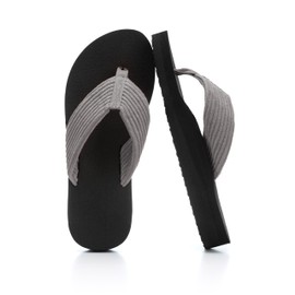 GOEWY - Sandalias de pana para mujer, con soporte para el arco, para yoga, cómoda, para verano, playa, caminar, para caminar, para interiores y exteriores, Gris Negro, 6 Women/5 Men