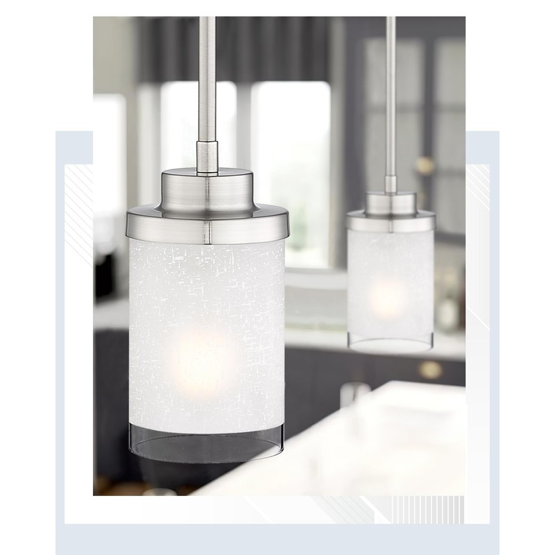 TENGXIN Modern Pendant Light for Kitchen Island, Brushed Nickel Hanging