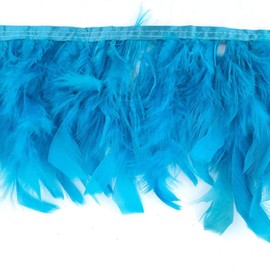 Sowder Turkey Feathers Trim Fringe for Party Wedding Dress Sewing Crafts Costumes Decoration Pack of 2 Yards(Turquoise)