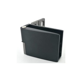 【2Pieces】 Glass Door Hinge Cabinet Display Cabinet Wine Cabinet Clip Cabinet Door, Suitable for 3-5mm, no Need to Drill (132A Black)