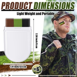 Affrolling 6 Pcs Camo Face Paint Camo Concealment Makeup for Hunting Camouflage Field Adults