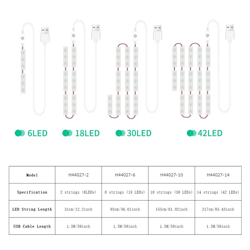 LED Makeup Mirror Lights 42LEDs Dimmable Touch Control Vanity Mirror