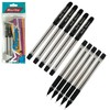 rorito 10 x 0.7mm Charmer BLACK Ballpoint Pens Soft Grip