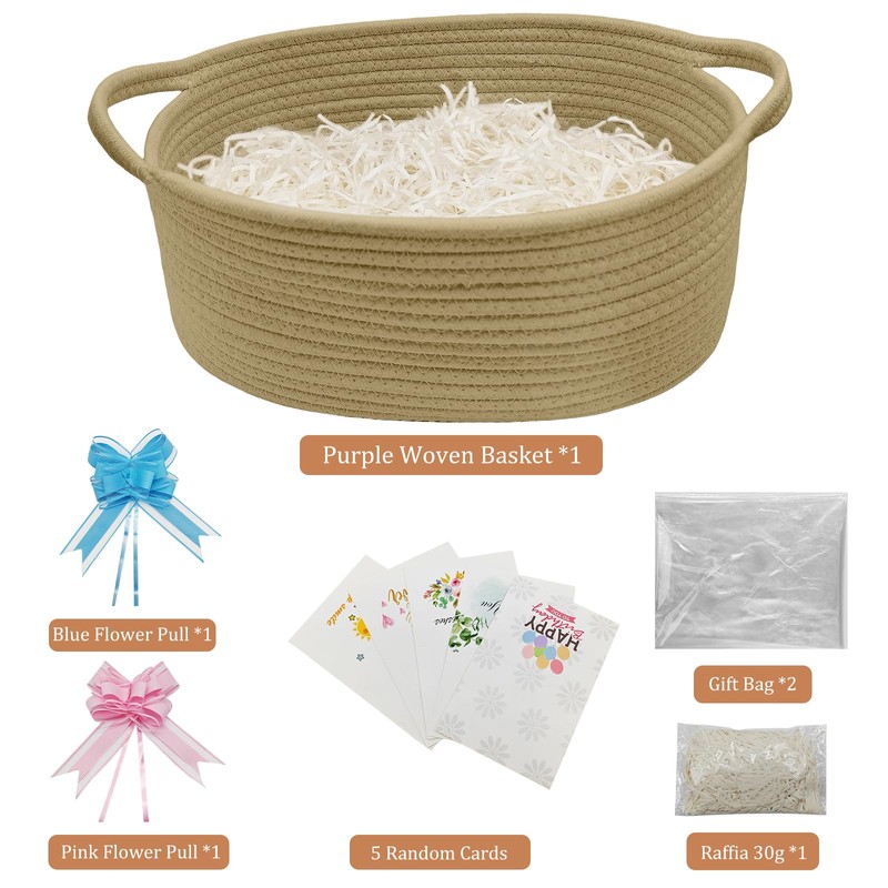 Gift Baskets Empty,1 Pcs Empty Hamper Basket with 2 Transparent