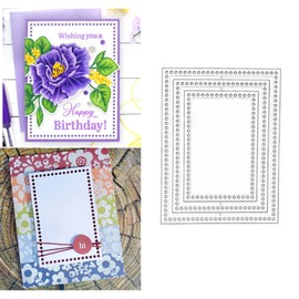 3pcs/Set Rectangle Frame Metal Die Cuts, Rectangler Marquee Frame Tag Background Cutting Dies Cut Stencils for DIY Scrapbooking Album Decorative Embossing Paper Dies Card Making