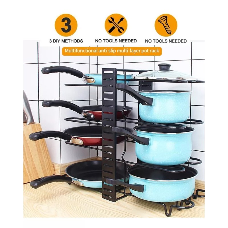 KH Estante Organizador Para Ollas Y Sartenes Ajustable Cocina