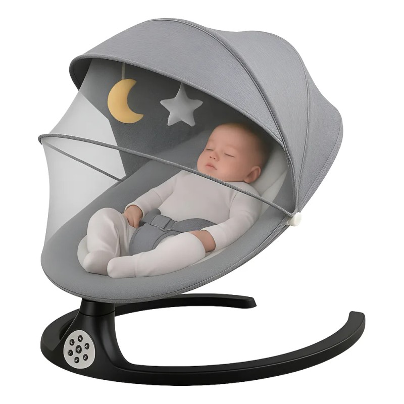 Silla Mecedora Bouncer Eléctrica con Música y Mosquitera Columpio Cómodo