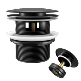 EXAKEY Freestanding Tub Drain with Removable Pop-up Freestanding Bathtub Drain Stopper,Upgraded Stand Alone Tub Drain for Soaking Anti-rust and Watertight Matte Black