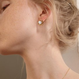 6 Pairs Gold Hoop Earrings Set for Women Fashion Lightweight Chunky Pearl Earrings Multipack Twisted Statement Earring Small Big Hoops Earrings Set for Women Jewelry Gifts, Medium, Alloy Steel Created