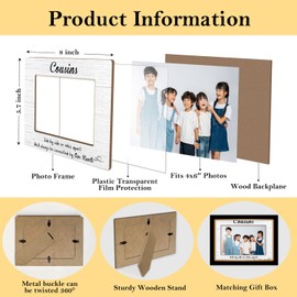 Cousins Picture Frame, Side by Side or Miles Apart 4x6 Photo Frame, Birthday Gifts Long Distance Gift for Cousins, Tabletop Picture Frames for Home Living Room Desk Decor-11