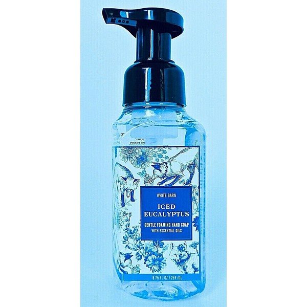 White Barn Candle Company Bath and Body Works Gentle Foaming Hand Soap w/Essential Oils- 8.75 fl oz - Fall 2020 - Many Scents! (Iced Eucalyptus)