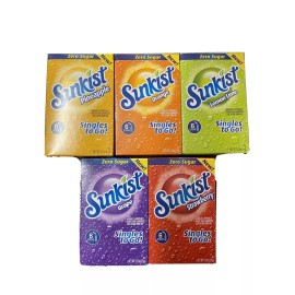 Sunkist Lot Of 5 Sunkist 6 Packets Drink Mix 5 Boxes  Zero Sugar New