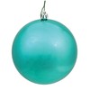 Vickerman N592044DSV Shiny Ball Ornament with Shatterproof & UV Resistant, Pre-drilled cap Secured & 6" of Green Floral Wire, 8", Seafoam