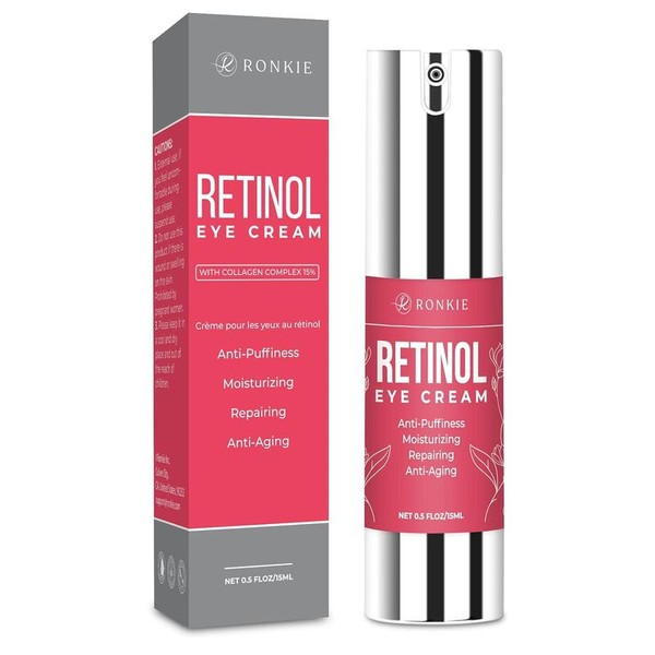 RONKIE Retinol Eye Cream for Dark Circles and Puffiness, Anti