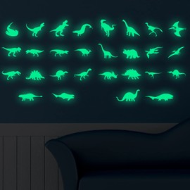 Dinosaur Wall Decals,Glow in The Dark Stickers 28pcs,Dinosaur Wall Decor for Boys Room,Dinosaur Stickers, Wall Decals for Kids Rooms