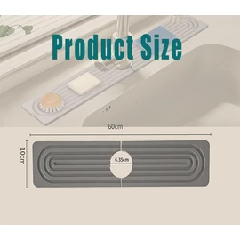 WADY Faucet Mat for Kitchen Sink, Kitchen Faucet Absorbent Mat - 23.6'' Long Diatomaceous Earth Splash Guard for Sink Faucet, Aesthetic Water Absorbing Stone Tray in The Modern Home