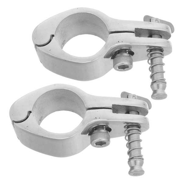 KICHOUSE 2pcs Stainless Steel Boat Canopy Slide Clamp Hinged Jaw