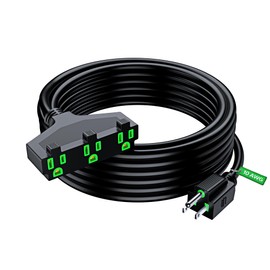 Maximm 10/3 Extension Cord 30 Feet, 10AWG Black, ETL Listed, 3 Prong Plug 3-Outlet SJTW Heavy Duty Indoor, Weather Resistant - Power Cord for Garden, Lawn, Appliances, 30ft