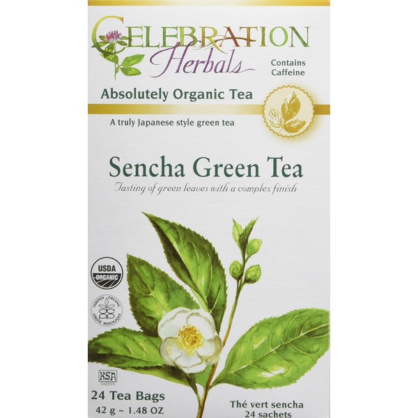 CELEBRATION HERBALS Green Tea Sencha Organic 24 Bag, 0.02 Pound