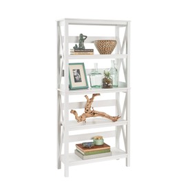 ClosetMaid 3960 X-Frame Design 5-Shelf Bookshelf or Bookcase, White Wood
