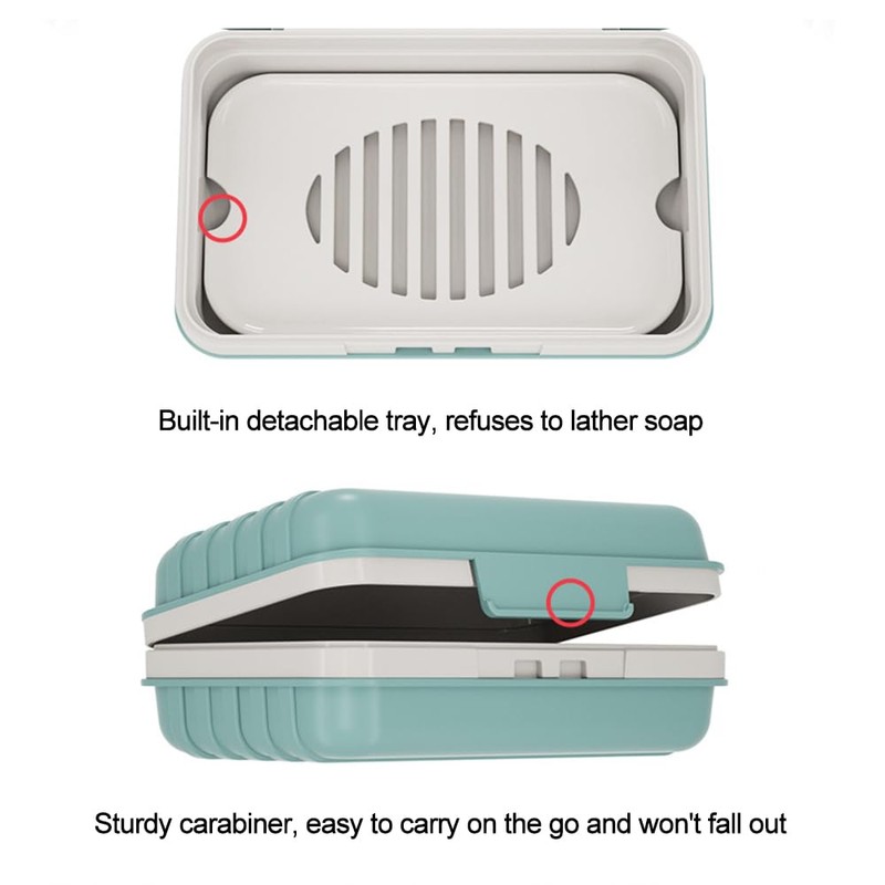 Travel Soap Box with Removable Drainer and Lid, 2 Layers