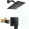 Heyalan 8 Inch Shower Head and Handle Set Square Shower