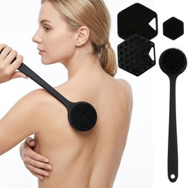4pzs Cepillo Silicona Cuerpo Cepillos Corporales Baño Espalda Mango Largo Corto Lavar Cabello Cara