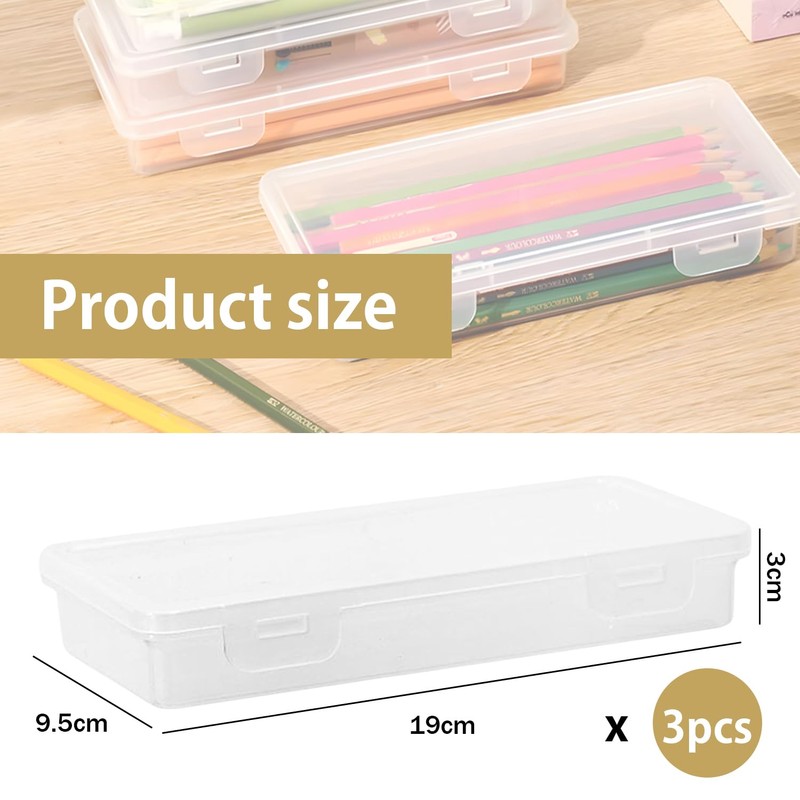 arrderly Pack of 3 Stackable Storage Boxes, Transparent & Durable,