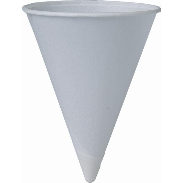 SOLO Cup Company 4BR-2050-1 200 Piece Cone Water Cups, Cold, Paper, 4 oz, White, Gray