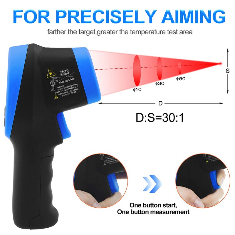 Infrared Thermometer AP-1500C Color LCD High Temp Thermometer Pyrometer IR