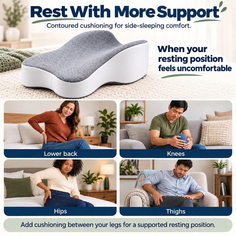 Memory Foam Leg Knee Pillow For Side Sleeping Support Pillow