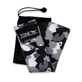 Fabric Resistance Band, Exercise Band with Non-Slip Design for Legs and Glutes, Single Medium Intensity Workout Band for Women, Booty and Fitness Band (Black/White Camo)