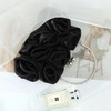 EVEOUT Elegant Satin Flower Evening Handbag with Chain for Women