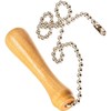 Beaded Pull Chain Extension with Connector Wooden Pillars Walnut Pendant