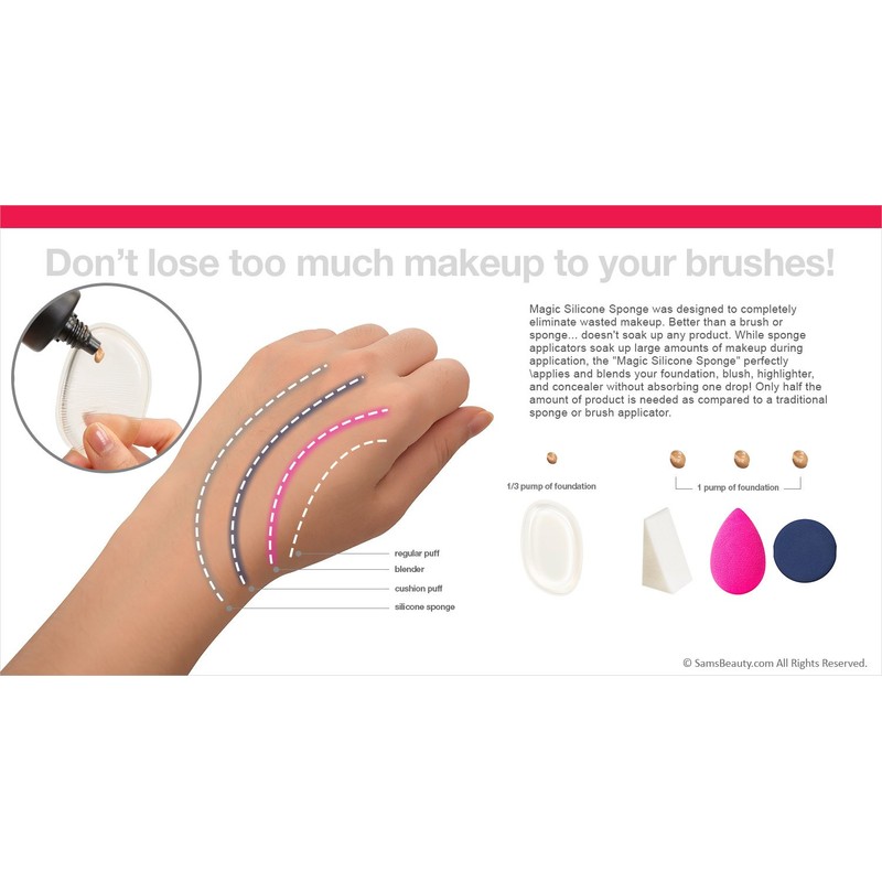 2 Packs Silicone Makeup Sponge -Pro Quality Gel Puff Sponge