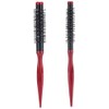 POFET 2 Pcs Mini Round Heat Resistant Nylon Bristles Hair